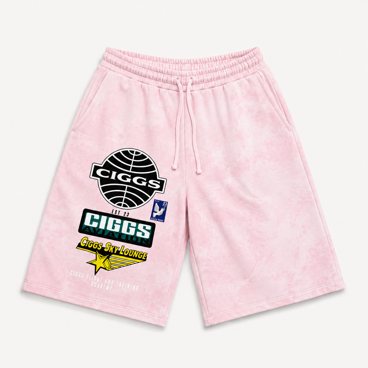 Royal Pink Acid Wash Jorts