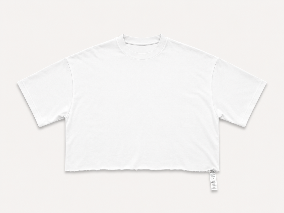 NO ONE CARES BOXY CROPPED TEE